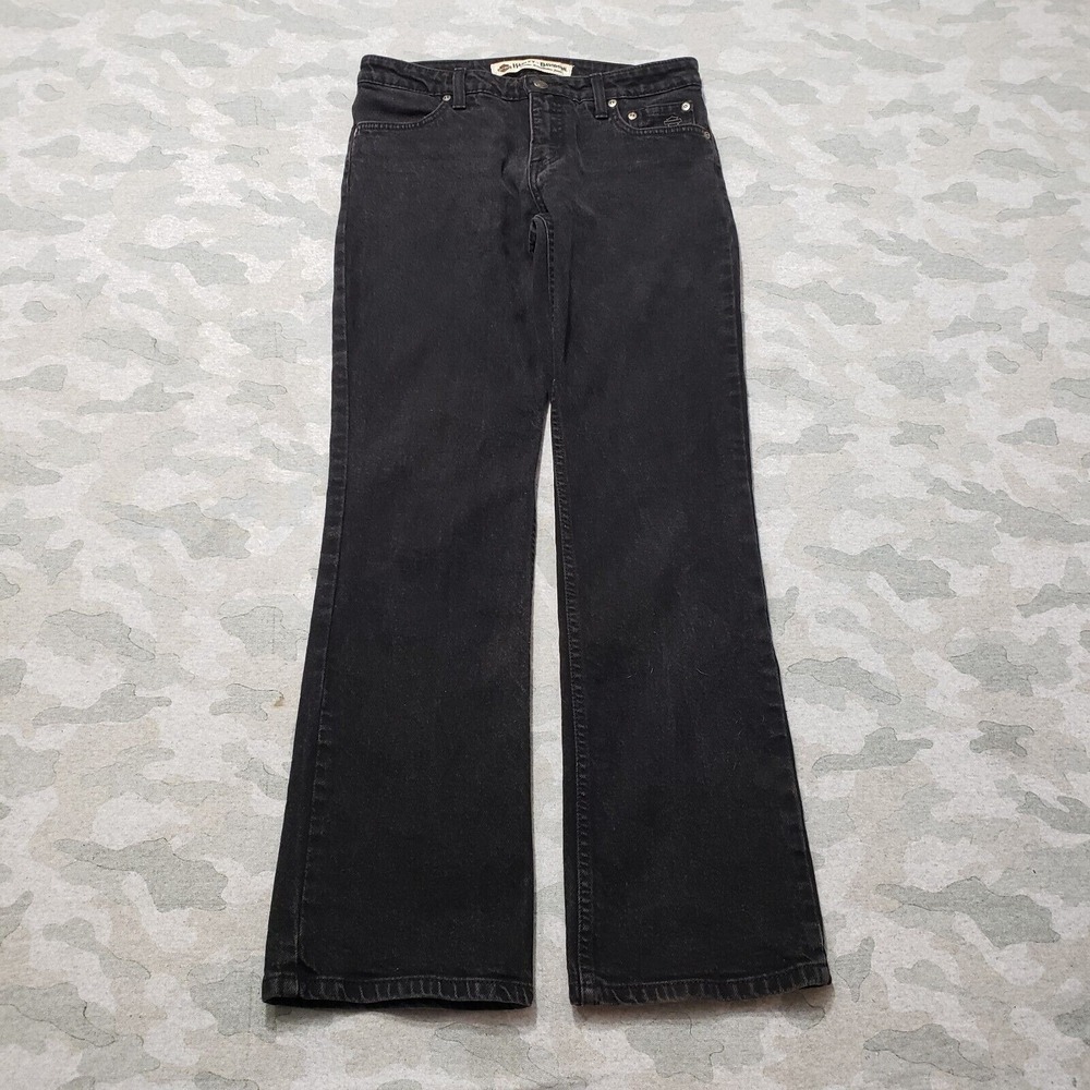 Harley Davidson Jeans Womens 8 Black Bootcut Denim Dark Wash